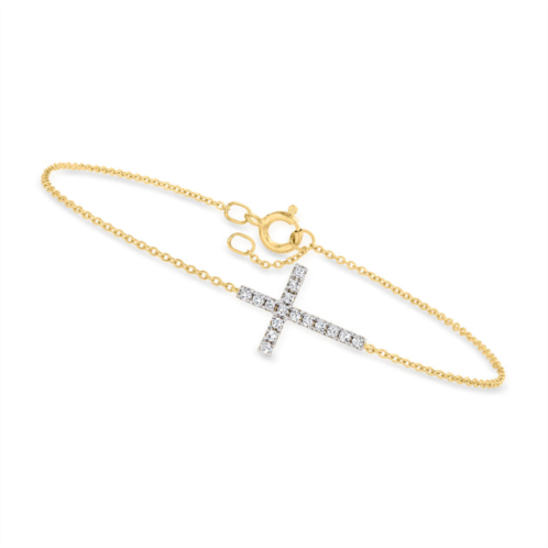 Canaria Fine Jewelry canaria diamond cross bracelet in 10kt yellow gold