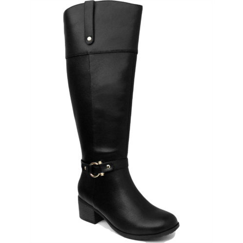Karen Scott vickyy womens faux leather embossed knee-high boots