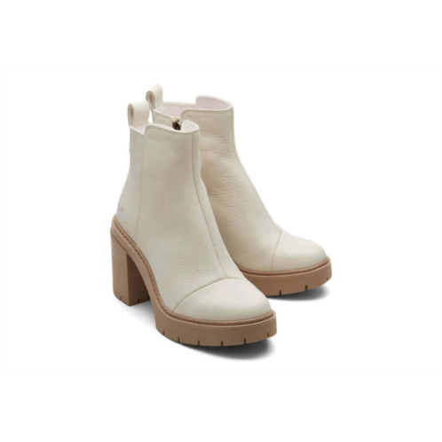 TOMS rya heeled boots in light sand leather