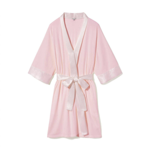 PJ Harlow shala rib knit camono robe in blush