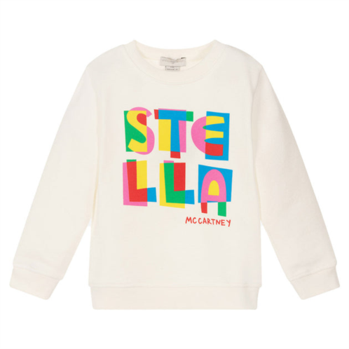 Stella McCartney white monogram logo crewneck sweatshirt