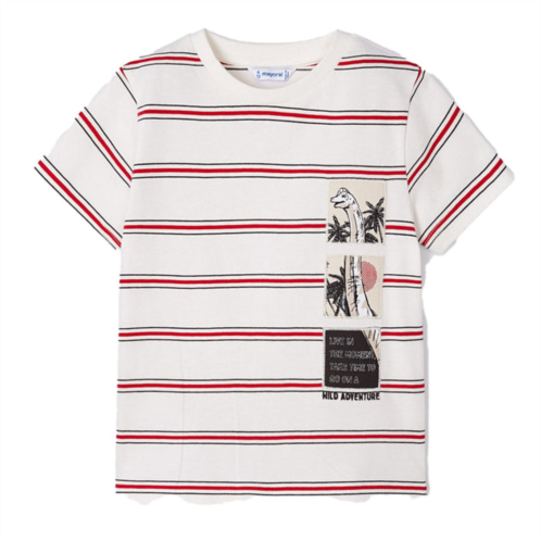 Mayoral red striped wild adventure graphic t-shirt