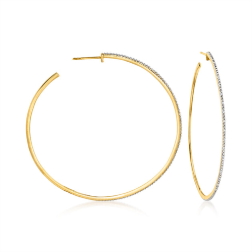 Ross-Simons diamond hoop earrings in 18kt gold over sterling