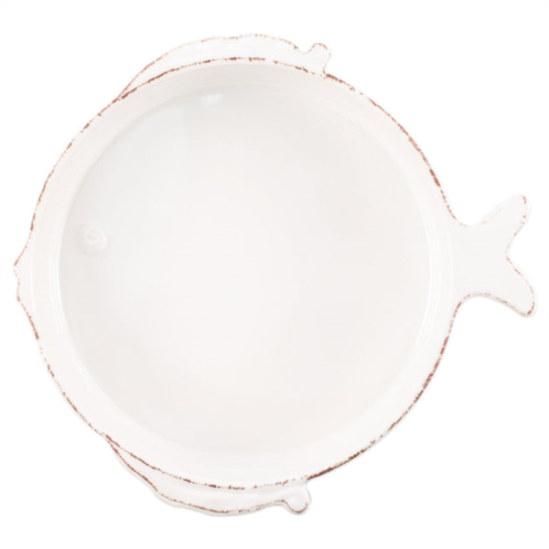 VIETRI melamine lastra fish white medium serving bowl