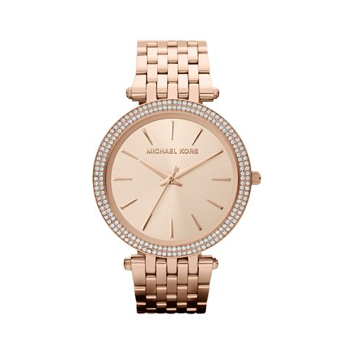 Michael Kors Womens Darci Rose Gold-Tone Stainless Steel Bracelet Watch 39mm MK3192