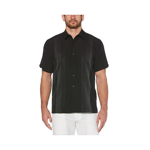 Cubavera Mens Big & Tall Ombre Embroidered Stripe Short Sleeve Shirt