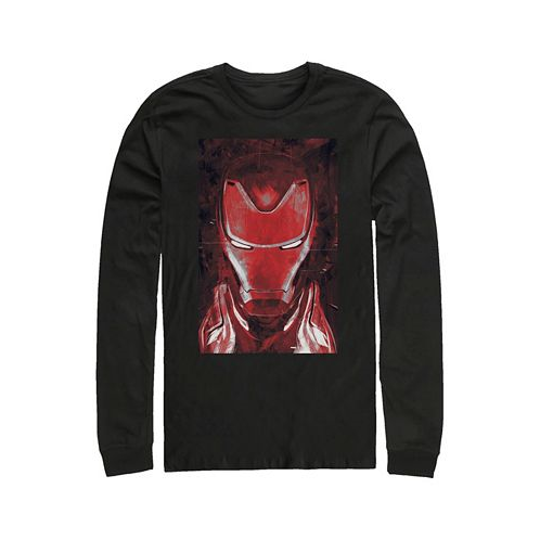 Fifth Sun Marvel Mens Avengers Endgame Red Iron Man Poster Long Sleeve T-shirt
