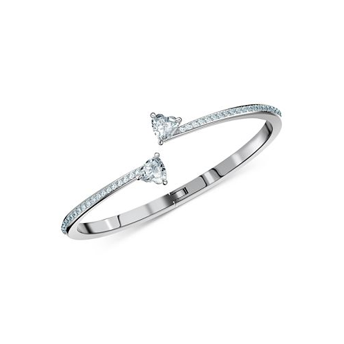 Swarovski Silver-Tone Crystal Heart Bangle Bracelet