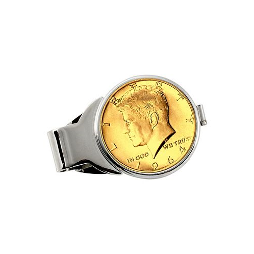 American Coin Treasures Mens Gold-Layered JFK 1964 First Year of Issue Half Dollar Coin Money Clip