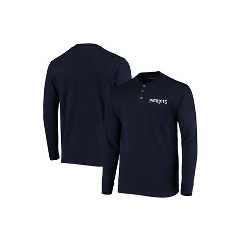 Dunbrooke Mens Navy New England Patriots Maverick Thermal Henley Long Sleeve T-shirt
