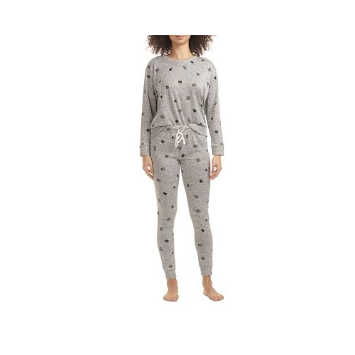 Tommy Hilfiger Womens Hacci Printed Pajama Set