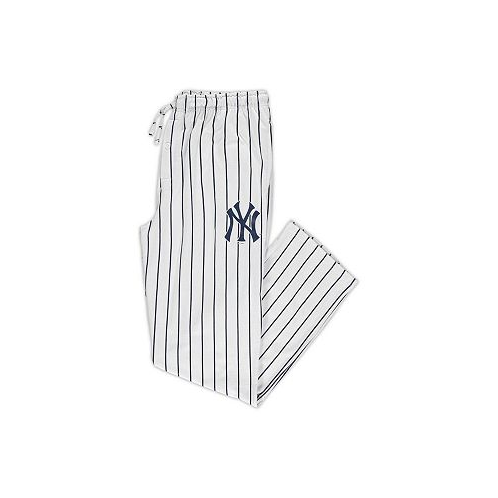 Concepts Sport Mens White Navy New York Yankees Big and Tall Pinstripe Sleep Pants