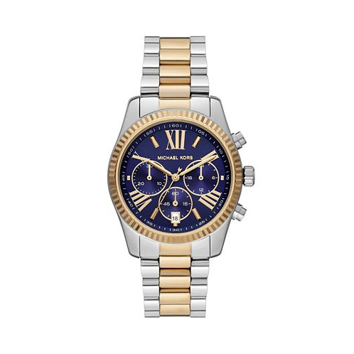 Michael Kors Womens Lexington Chronograph Two-Tone Stainless Steel Bracelet Watch 38mm