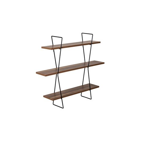 Honey Can Do 3 Tier Decorative Metal and Wood Wall Shelf