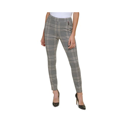 Tommy Hilfiger Womens Plaid Stretch Pull-On Pants