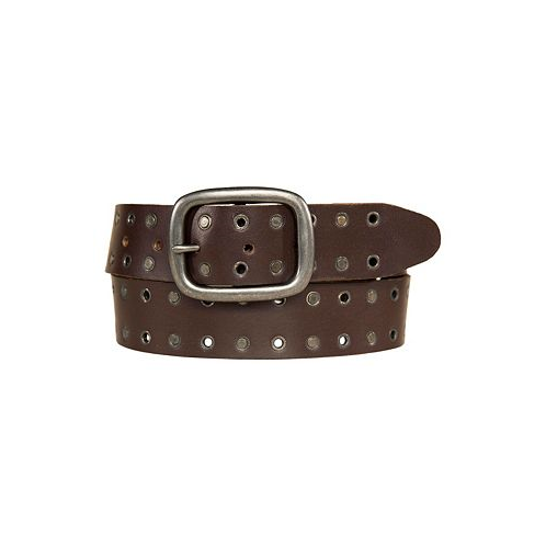 Lucky Brand Mens Grommet and Stud Leather Belt