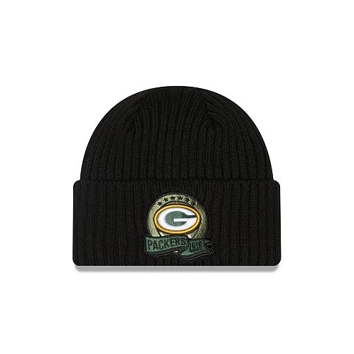 New Era Big Boys Black Green Bay Packers 2022 Salute To Service Knit Hat