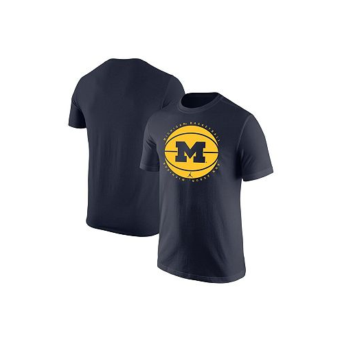 Jordan Mens Navy Michigan Wolverines Basketball Team Issue T-shirt