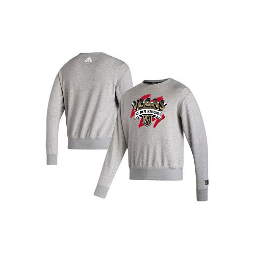 Adidas Mens Gray Vegas Golden Knights Reverse Retro 2.0 Vintage-Like Pullover Sweatshirt