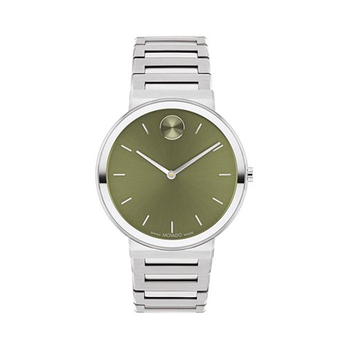 Movado Mens Bold Horizon Swiss Quartz Silver-Tone Stainless Steel Watch 40mm