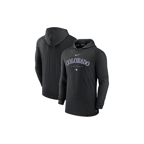 Nike Mens Heather Black Colorado Rockies Authentic Collection Early Work Tri-Blend Performance Pullover Hoodie