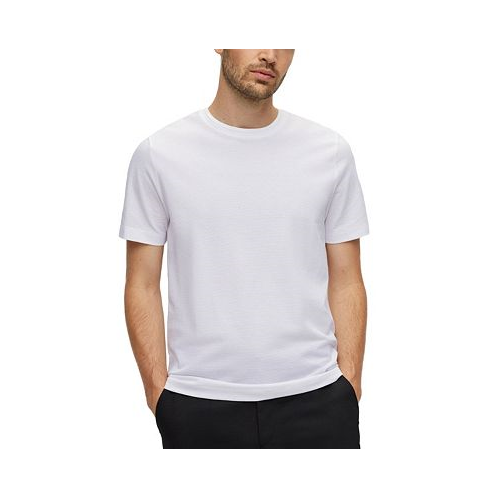 Hugo Boss BOSS Mens Cotton-Blend Bubble-Jacquard Structure T-shirt