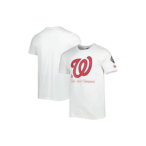 New Era Mens White Washington Nationals Historical Championship T-shirt