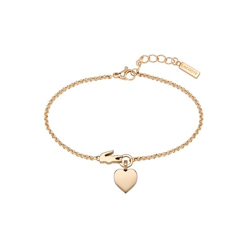 Lacoste Carnation Gold Tone Crocodile Heart Bracelet