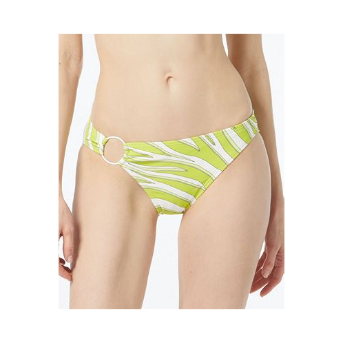 Michael Kors Womens Logo-Ring High-Leg Bikini Bottoms