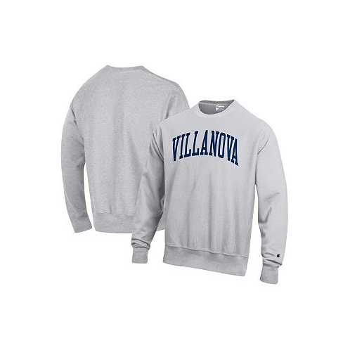 Champion Mens Heathered Gray Villanova Wildcats Arch Reverse Weave Pullover Sweatshirt