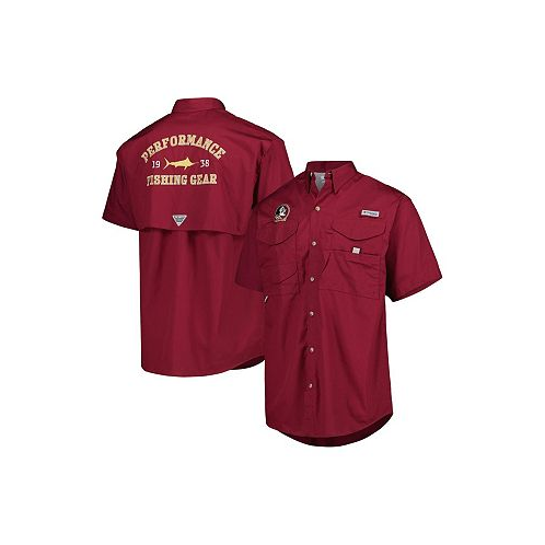 Columbia Mens Garnet Florida State Seminoles Bonehead Button-Up Shirt