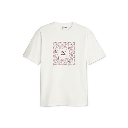 Puma Mens Paisley Graphic Short-Sleeve Crewneck T-Shirt