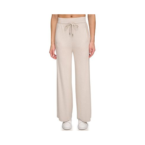 Marc New York Womens High Rise Hacci Wide Leg Pants with Pockets