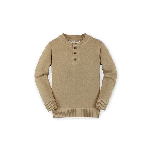 Hope & Henry Boys Organic Cotton Long Sleeve Henley Pullover Sweater Infant