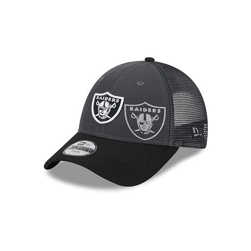 New Era Big Boys and Girls Graphite Las Vegas Raiders Reflect 9FORTY Adjustable Hat