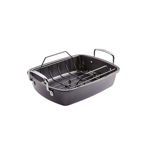 Circulon Carbon Steel 2 Pc. Ultra-lasting 17 x 13 Nonstick Roasting Pan with Easy Serve Rack