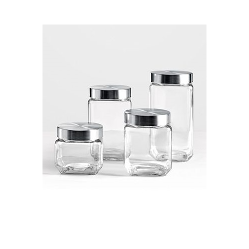 Art & Cook 8 Pack Airtight Glass Canister Set with Stainless Steel Lid