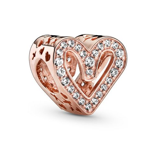Pandora Cubic Zirconia Sparkling Freehand Heart Charm