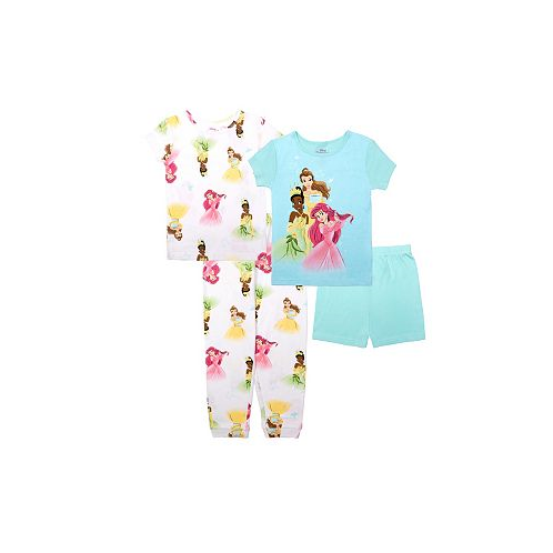 Disney Princess Little Girls Top and Pajama 4 Piece Set