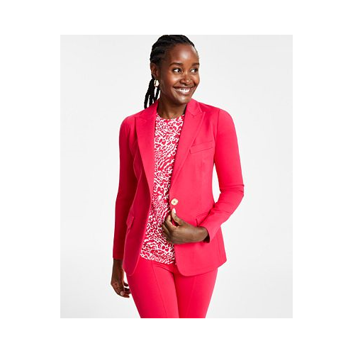 Michael Kors Womens Knit One-Button Blazer Regular & Petite