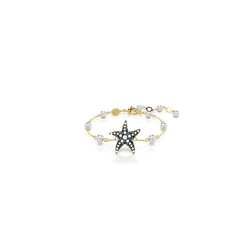 Crystal Swarovski Imitation Pearls Starfish Multicolored Gold-Tone Idyllia Bracelet