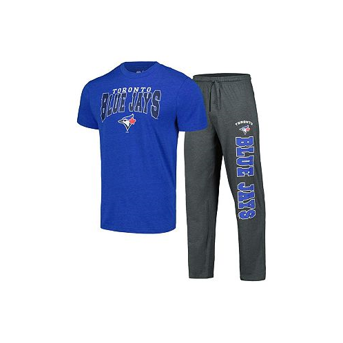 Concepts Sport Mens Charcoal Royal Toronto Blue Jays Meter T-shirt and Pants Sleep Set