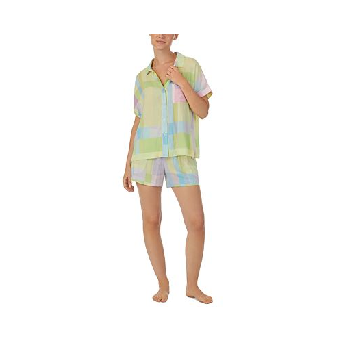 Sanctuary Womens 2-Pc. Short-Sleeve Boxer Pajamas Set