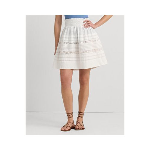 POLO Ralph Lauren Womens Lace-Trim A-Line Miniskirt