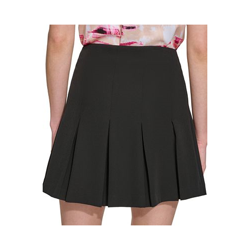 DKNY Petite Pleated Side-Zip Mini Skirt