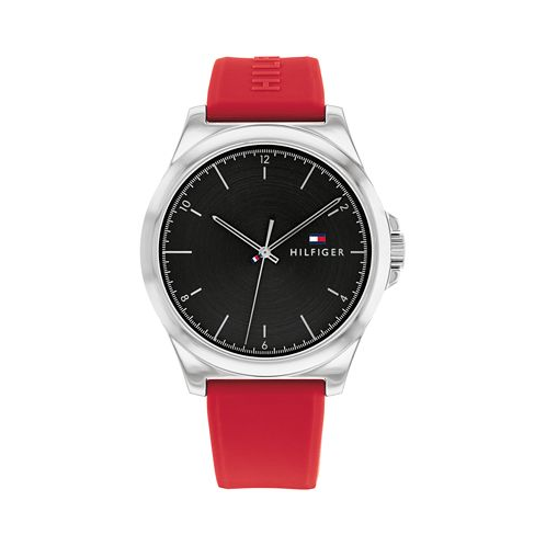 Tommy Hilfiger Mens Quartz Red Silicone Watch 42mm