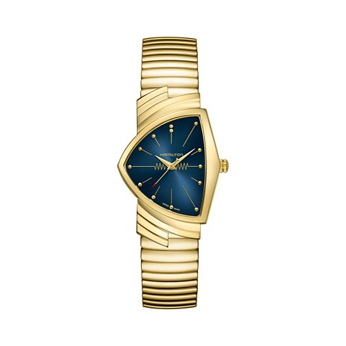Hamilton Womens Swiss Ventura Gold PVD Stainless Steel Bracelet Watch 32x50mm