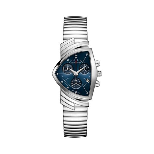 Hamilton Womens Swiss Chronograph Ventura Stainless Steel Bracelet Watch 32x50mm