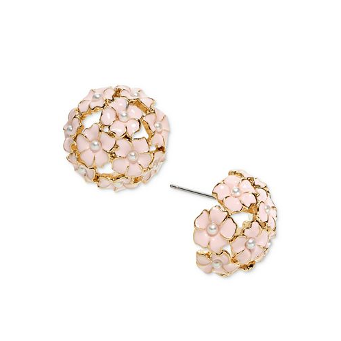 Charter Club Gold-Tone Imitation Pearl & Color Flower Cluster Stud Earrings