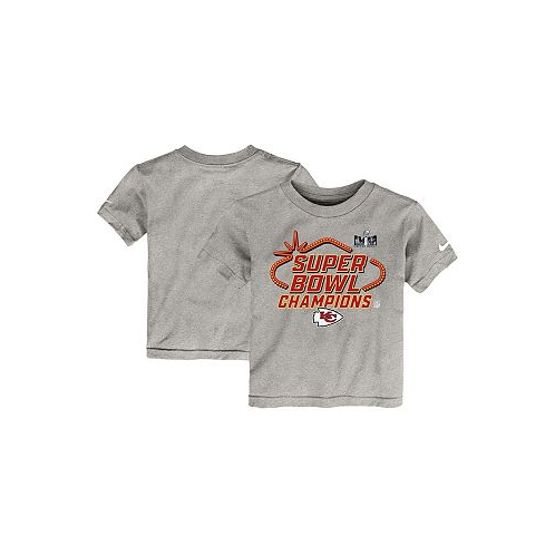 Nike Toddler Boys and Girls Gray Kansas City Chiefs Super Bowl LVIII Champions Locker Room Trophy Collection T-shirt